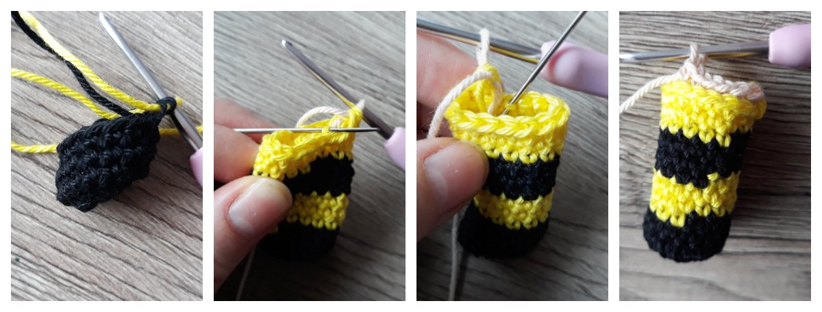 Blog-Inhaltsbild für 'Biene Susie, kostenlose Häkelanleitung'